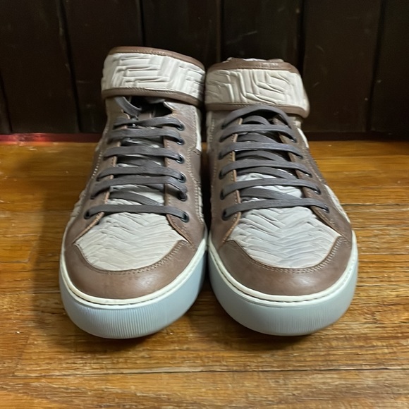 Lanvin mocha brown high-top sneakers, size 10 - Picture 6 of 12